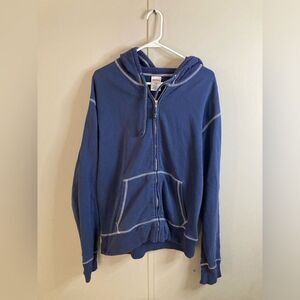 VTG True Religion Blue Jacket Zip Up Hoodie Unisex Size XXL